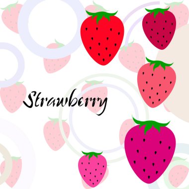 Yazı ile çilek İllüstrasyon, vektör 
