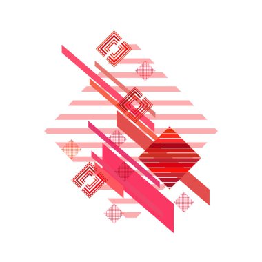Beyaz arka planda kırmızı ve pembe renklerde rhombuses 