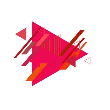 Beyaz arka plan üzerinde renkli üçgenler ile geometrik desen