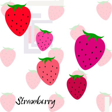 Yazı ile çilek İllüstrasyon, vektör 