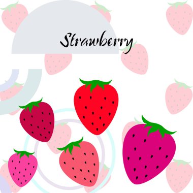 Yazı ile çilek İllüstrasyon, vektör 
