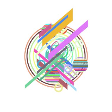 Beyaz arka plan üzerinde renkli daireler ile soyut desen