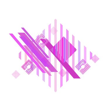 Pembe eşkenar dörtgenile soyut geometrik desen