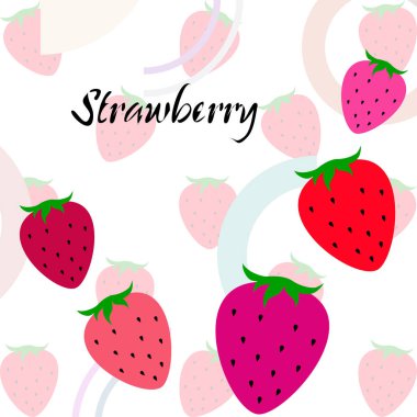 Yazı ile çilek İllüstrasyon, vektör 