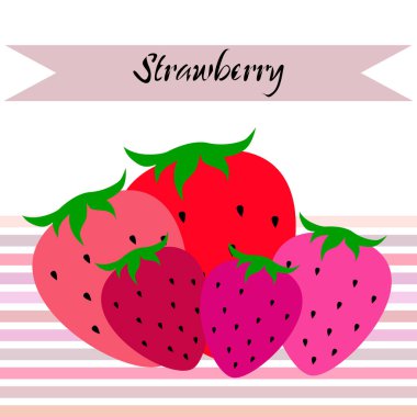 Yazı ile çilek İllüstrasyon, vektör 