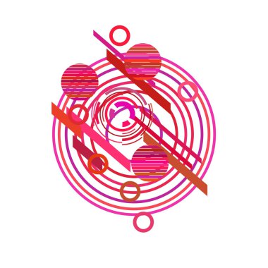 Beyaz arka plan üzerinde daireler ile soyut desen, vektör illüstrasyon