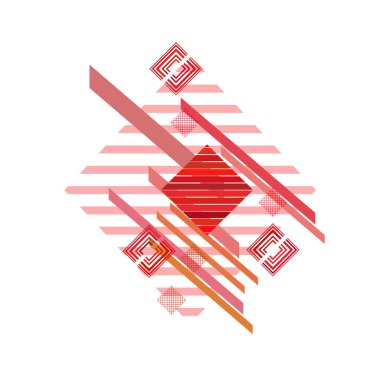 Beyaz arka planda kırmızı ve pembe renklerde rhombuses 
