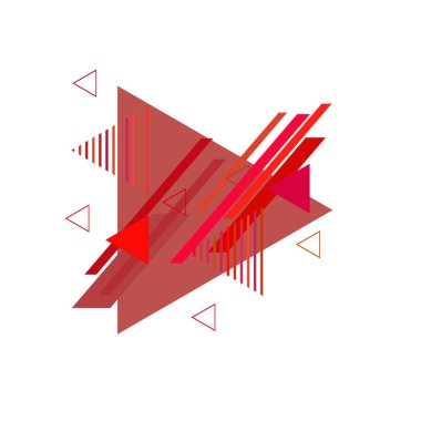 Beyaz arka plan üzerinde renkli üçgenler ile geometrik desen