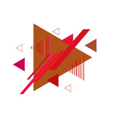 Beyaz arka plan üzerinde renkli üçgenler ile geometrik desen