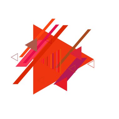 Beyaz arka plan üzerinde renkli üçgenler ile geometrik desen