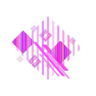 Pembe eşkenar dörtgenile soyut geometrik desen