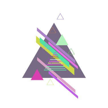 Beyaz arka plan üzerinde soyut renkli üçgenler