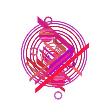 Beyaz arka planda parlak pembe renkte farklı daireler