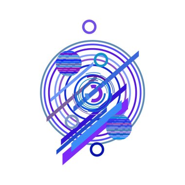 Beyaz arka plan üzerinde mavi daireler ile soyut desen, vektör illüstrasyon