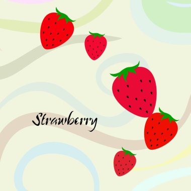 Yazı ile çilek İllüstrasyon, vektör 