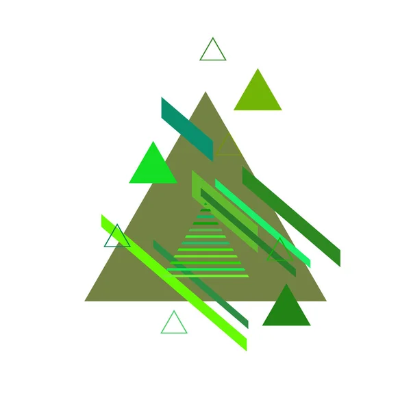 Padrão Abstrato Com Triângulos Verdes Sobre Fundo Branco — Vetor de Stock