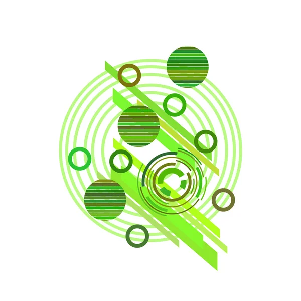 Padrão Abstrato Com Círculos Verdes Sobre Fundo Branco Ilustração Vetorial —  Vetores de Stock