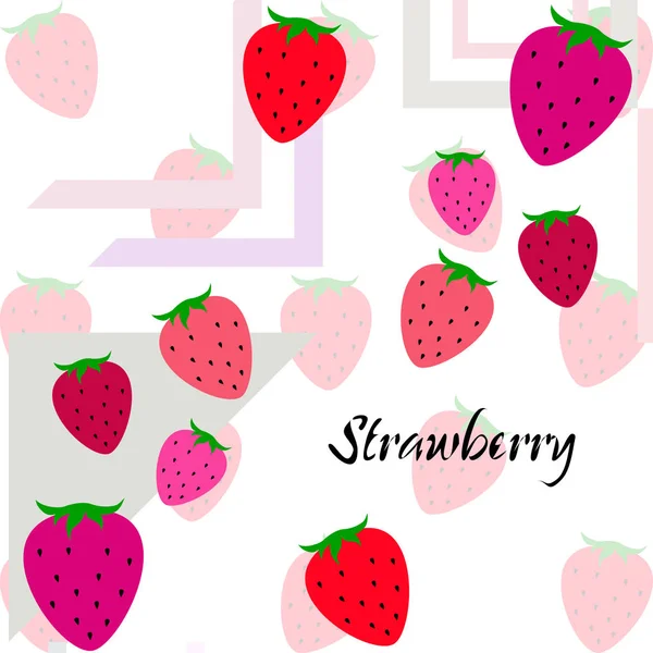 Yazı ile çilek İllüstrasyon, vektör 