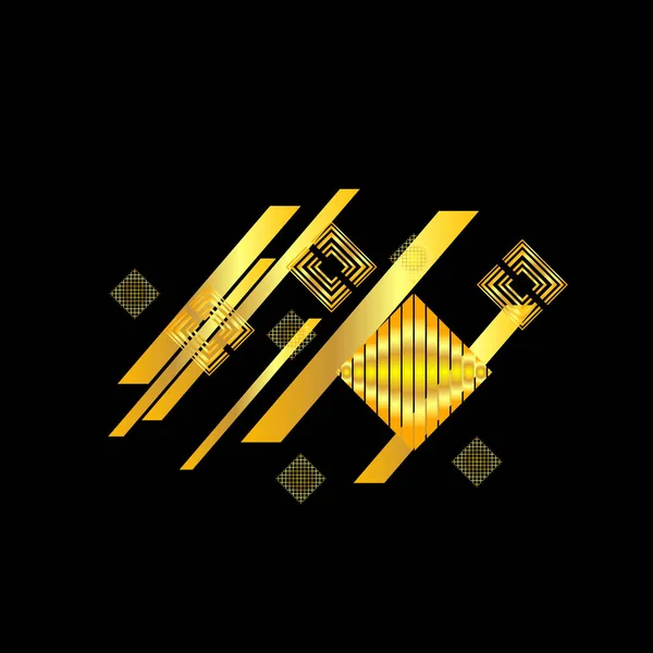ベクトルイラストに金色のロンバスを持つ幾何学的パターン — ストックベクタ