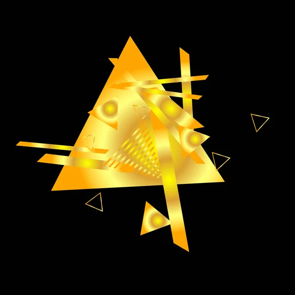 Геометрический Узор Золотыми Треугольниками Векторная Иллюстрация — стоковый вектор