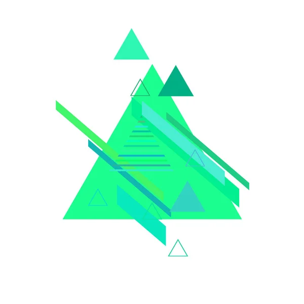 Абстрактні Трикутники Синьо Зеленого Кольору Білому Тлі — стоковий вектор