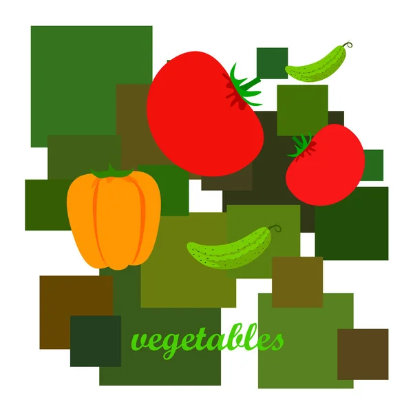Проста Ілюстрація Овочів Написом — стоковий вектор