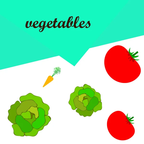 Ilustração Simples Vegetais Coloridos Vetor —  Vetores de Stock