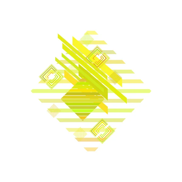 Patrón Geométrico Con Rombos Verdes Amarillos Ilustración Vectorial — Vector de stock