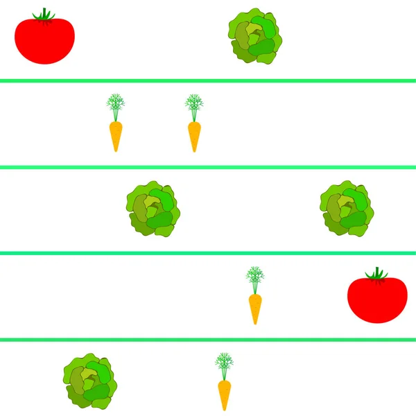 Jednoduchá Ilustrace Různé Zeleniny Vektorových — Stockový vektor
