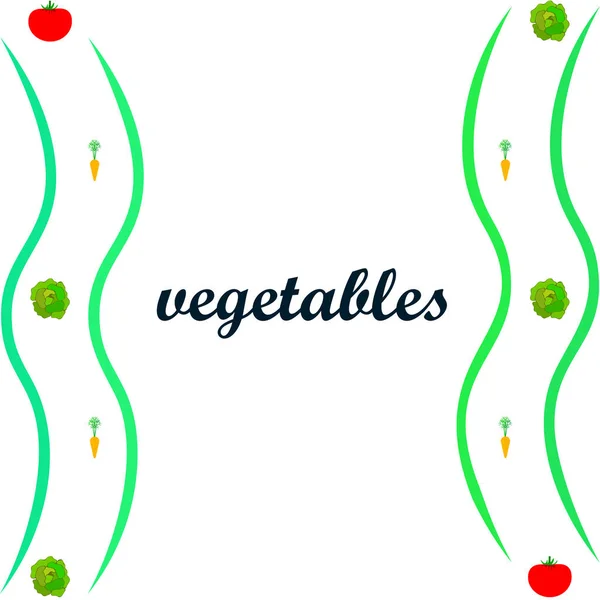 Проста Ілюстрація Різних Овочів Написом Вектор — стоковий вектор