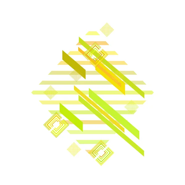 Patrón Geométrico Con Rombos Verdes Amarillos Ilustración Vectorial — Archivo Imágenes Vectoriales
