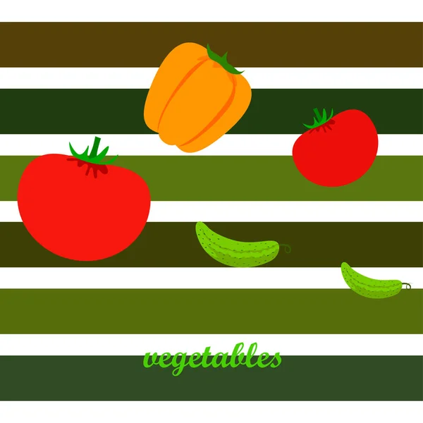 Illustration Simple Légumes Avec Lettrage — Image vectorielle