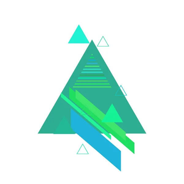Abstracte Driehoeken Blauwe Groene Kleuren Witte Achtergrond — Stockvector