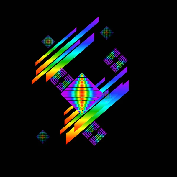 Padrão Geométrico Abstrato Sobre Fundo Preto —  Vetores de Stock