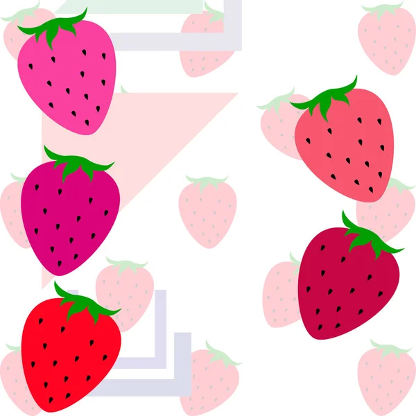 Einfache Illustration Von Bunten Erdbeeren Vektor — Stockvektor