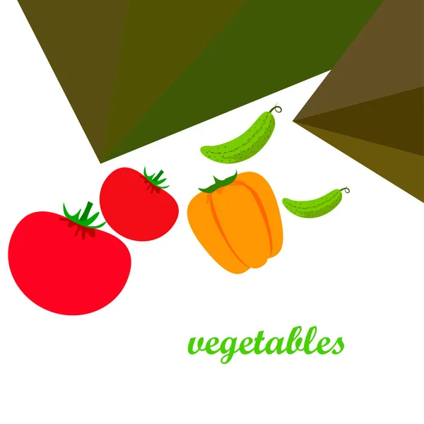 Ilustração Simples Vegetais Com Letras — Vetor de Stock