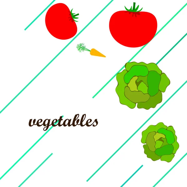 Простая Иллюстрация Красочных Овощей Векторов — стоковый вектор