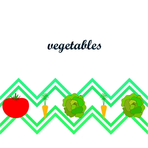 Ilustração Simples Diferentes Vegetais Com Letras Vetor —  Vetores de Stock