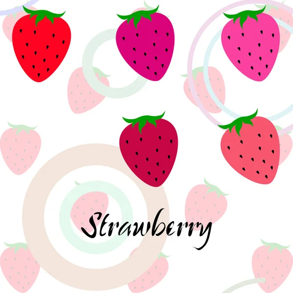 Illustration Strawberries Lettering Vector — Stock Vector