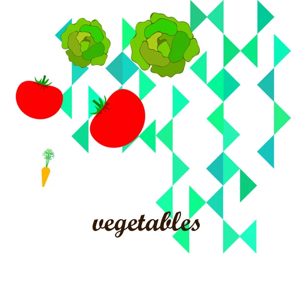 Semplice Illustrazione Verdure Colorate Vettore — Vettoriale Stock