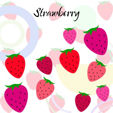 Yazı ile çilek İllüstrasyon, vektör 