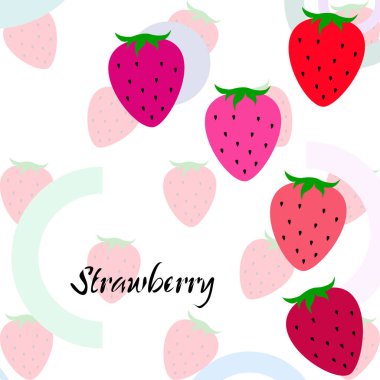 Yazı ile çilek İllüstrasyon, vektör 