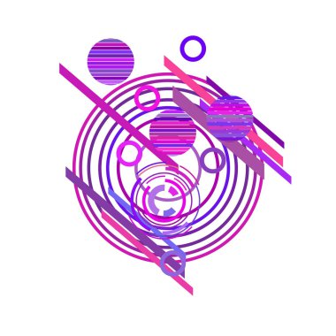 Beyaz arka planda mor renklerde soyut daireler