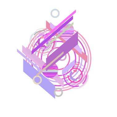 Beyaz arka plan üzerinde pembe daireler ile soyut desen