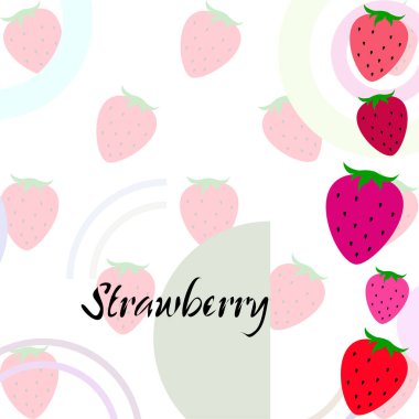 Yazı ile çilek İllüstrasyon, vektör 