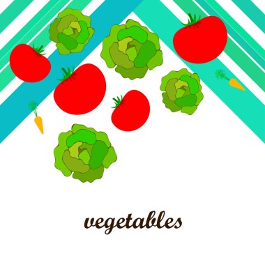 Renkli sebzeler, vektör basit illüstrasyon