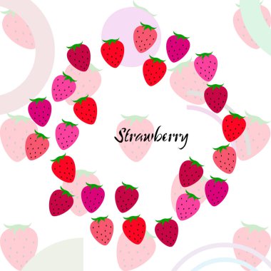 Yazı ile çilek İllüstrasyon, vektör 
