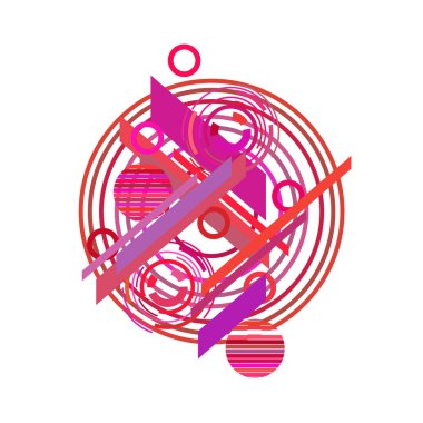 Beyaz arka planda parlak pembe renkte farklı daireler