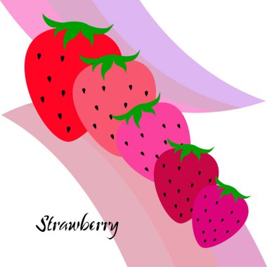 Yazı ile çilek İllüstrasyon, vektör 