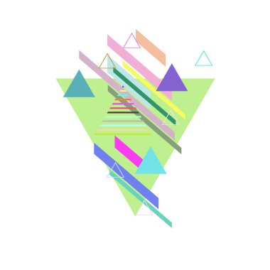 Beyaz arka plan üzerinde soyut renkli üçgenler